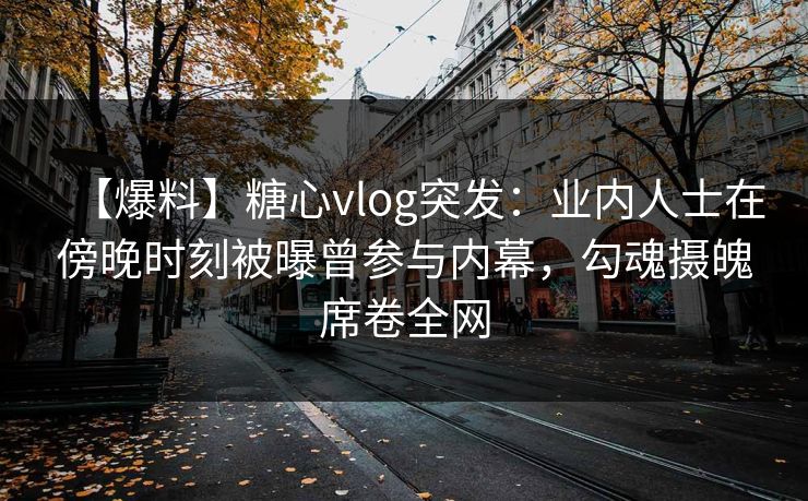 【爆料】糖心vlog突发:业内人士在傍晚时刻被曝曾参与内幕,勾魂摄魄席卷全网
