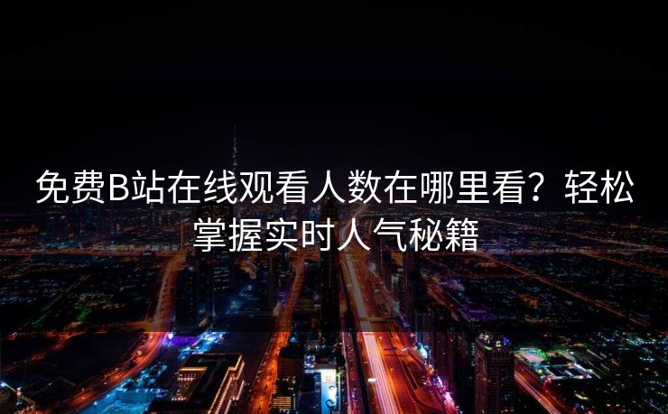 免费B站在线观看人数在哪里看？轻松掌握实时人气秘籍