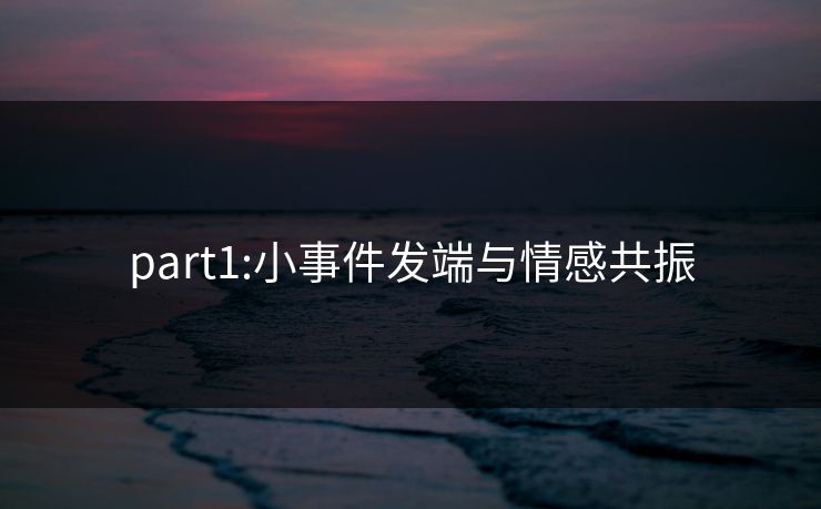 part1:小事件发端与情感共振