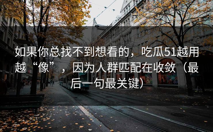如果你总找不到想看的,吃瓜51越用越“像”,因为人群匹配在收敛(最后一句最关键)